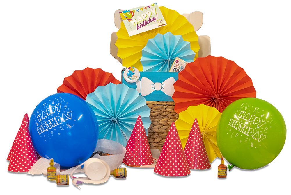 Birthday Box Contents Display