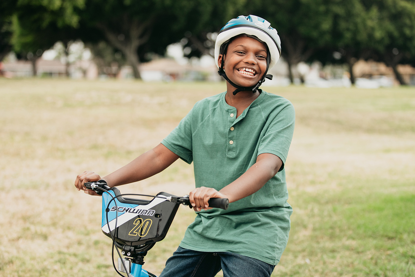 Boy Sitting on his Bike