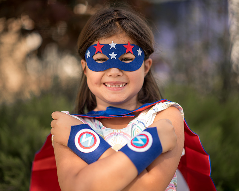 Girl Dressed Up As Superhero